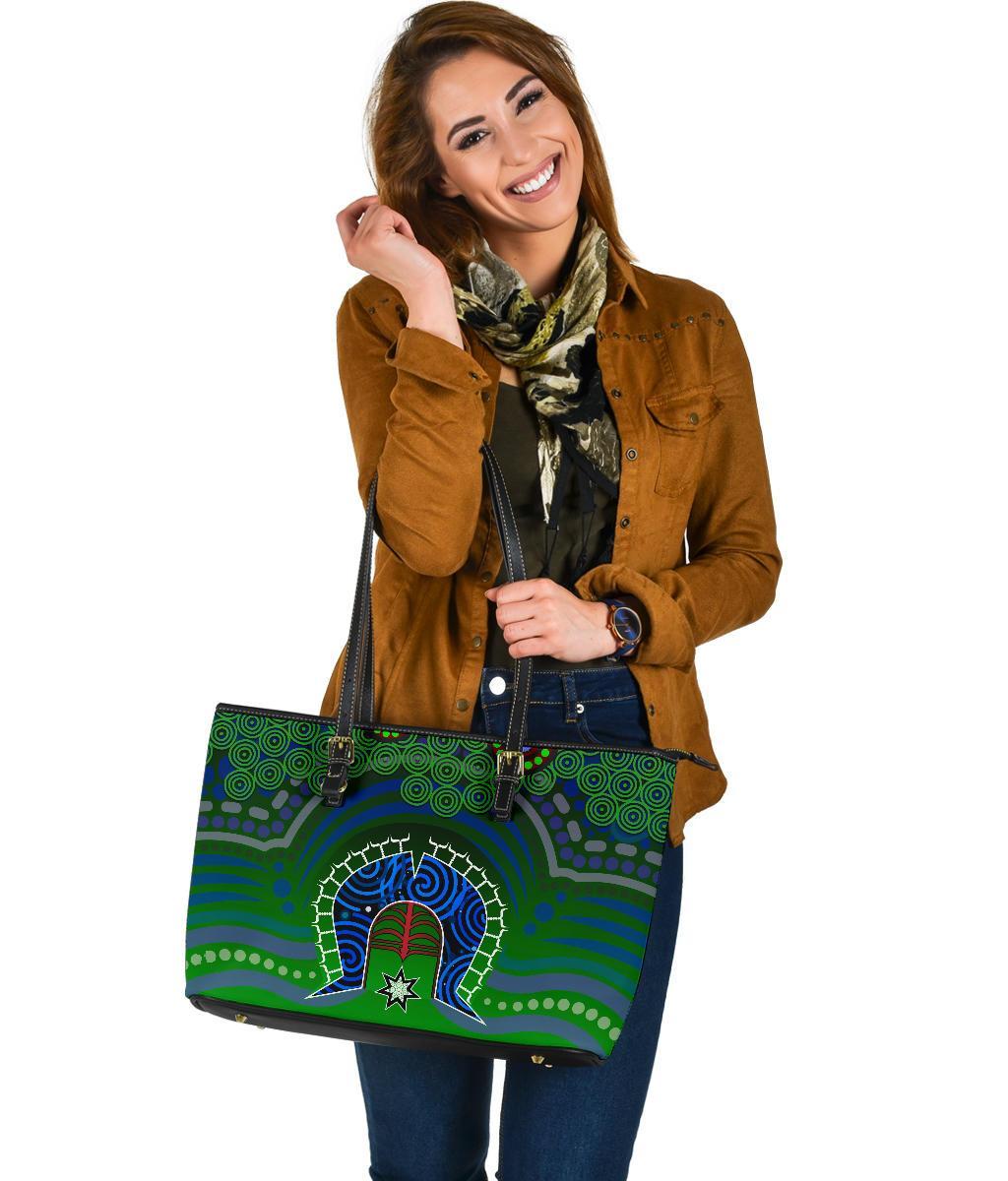 torres-strait-large-leather-tote-bag-dhari-and-dot-patterns