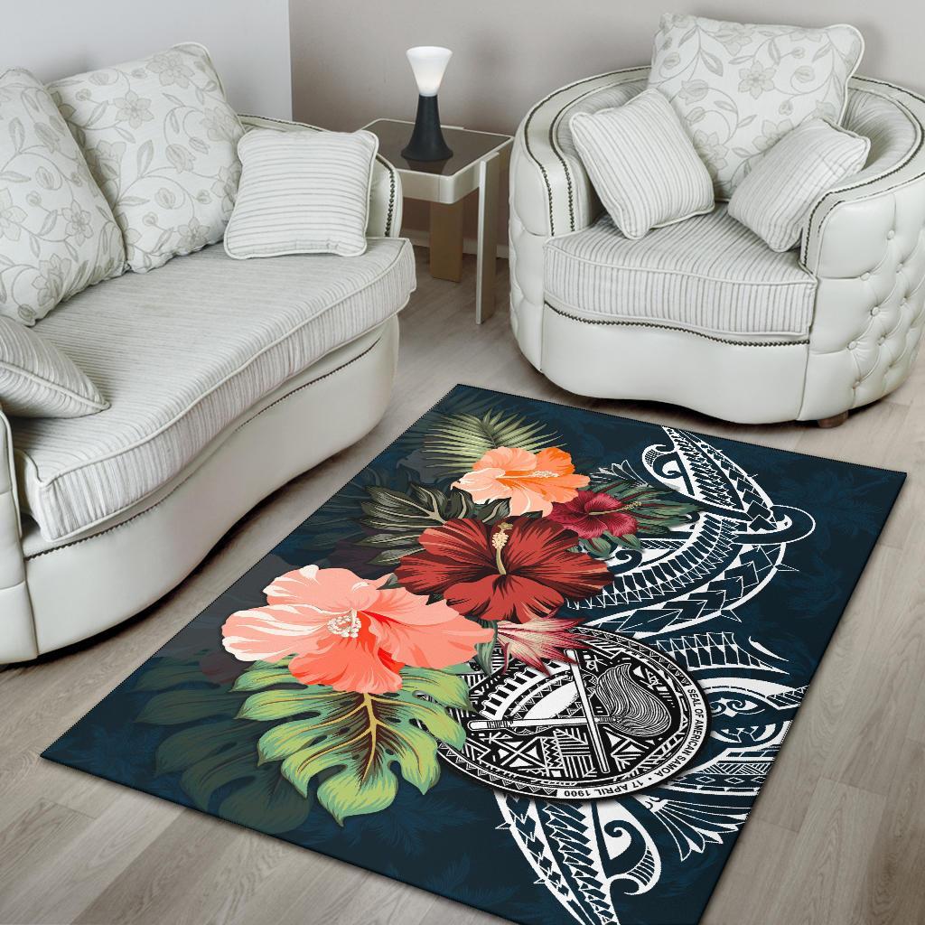 American Samoa Area Rug Hibiscus Polynesian - Vibe Hoodie Shop