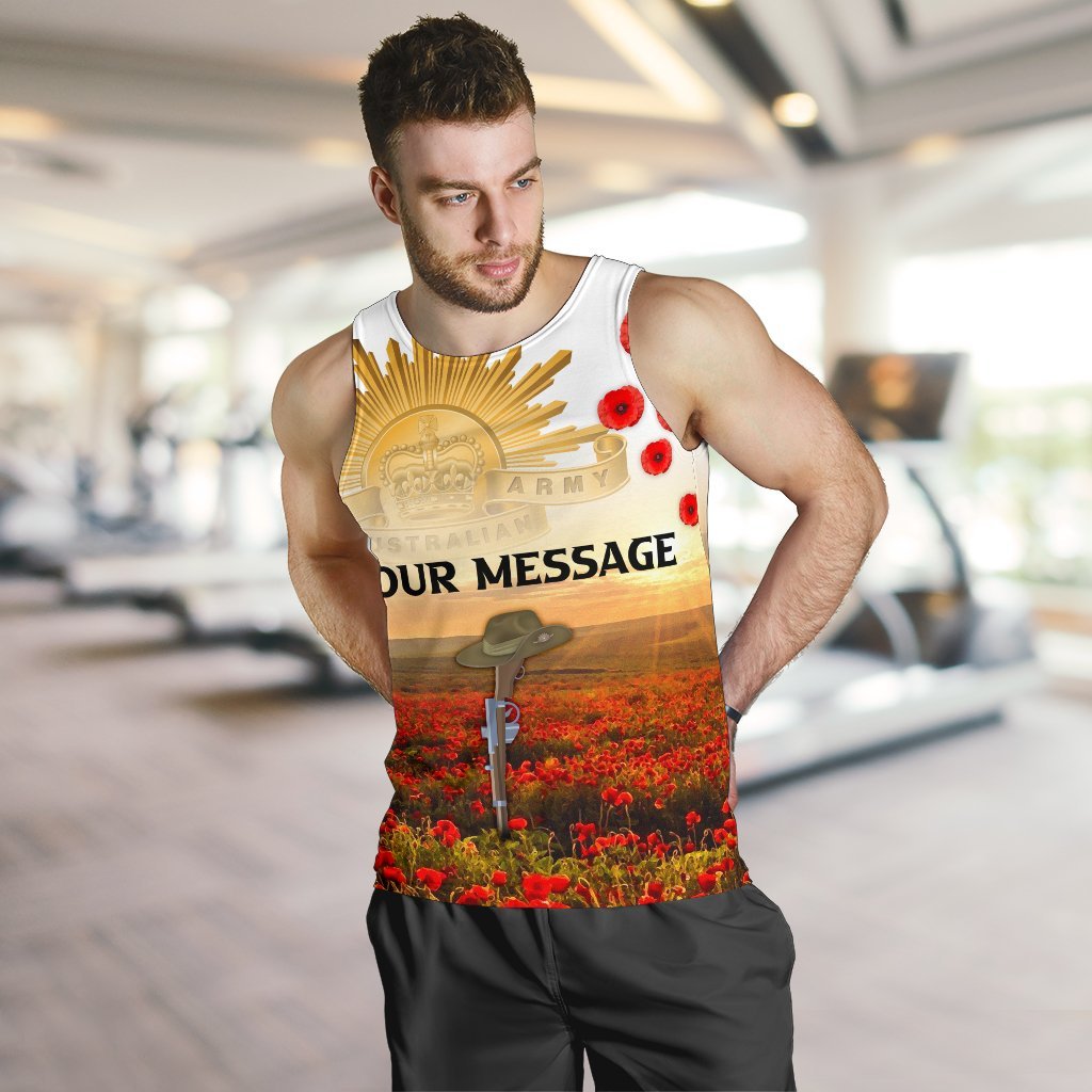 Custom ANZAC Day 2021 Men's Tank Top - We Will Remember Them - Vibe Hoodie Shop