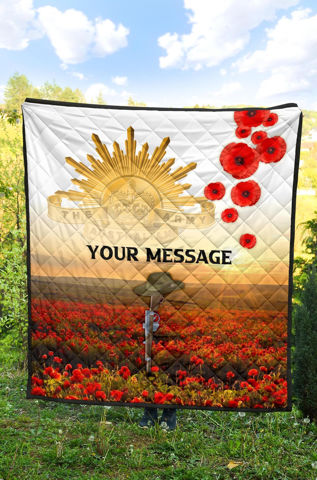 Custom ANZAC Day 2021 Premium Quilt - We Will Remember Them - Vibe Hoodie Shop