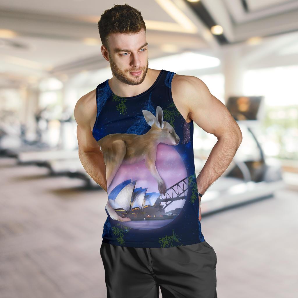 Men Tank Top - Kangaroo Mens Tank Dream Sydney Opera - Vibe Hoodie Shop