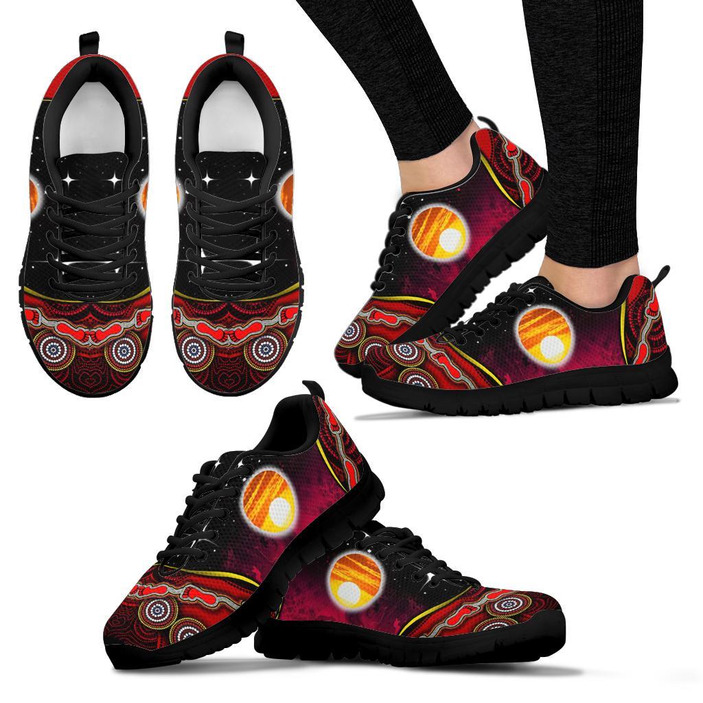 Sneakers - Australian Aboriginal Flags Symbolic Meaning Black - Vibe Hoodie Shop