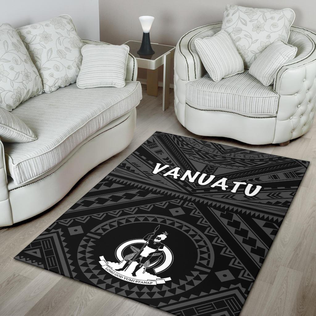 Vanuatu Area Rug - Vanuatu Seal With Polynesian Tattoo Style - Vibe Hoodie Shop