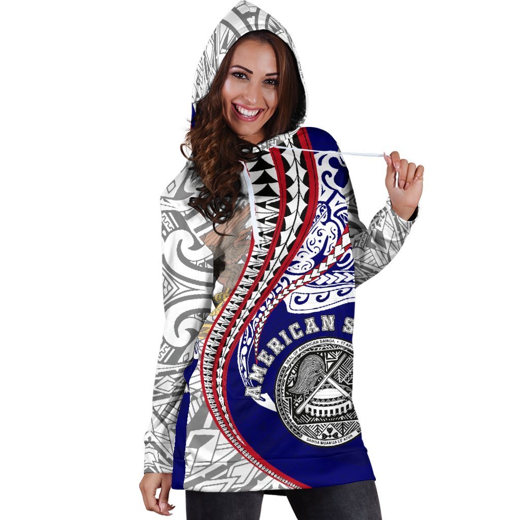 American Samoa Women's Hoodie Dress Kanaloa Tatau Gen - Vibe Hoodie Shop