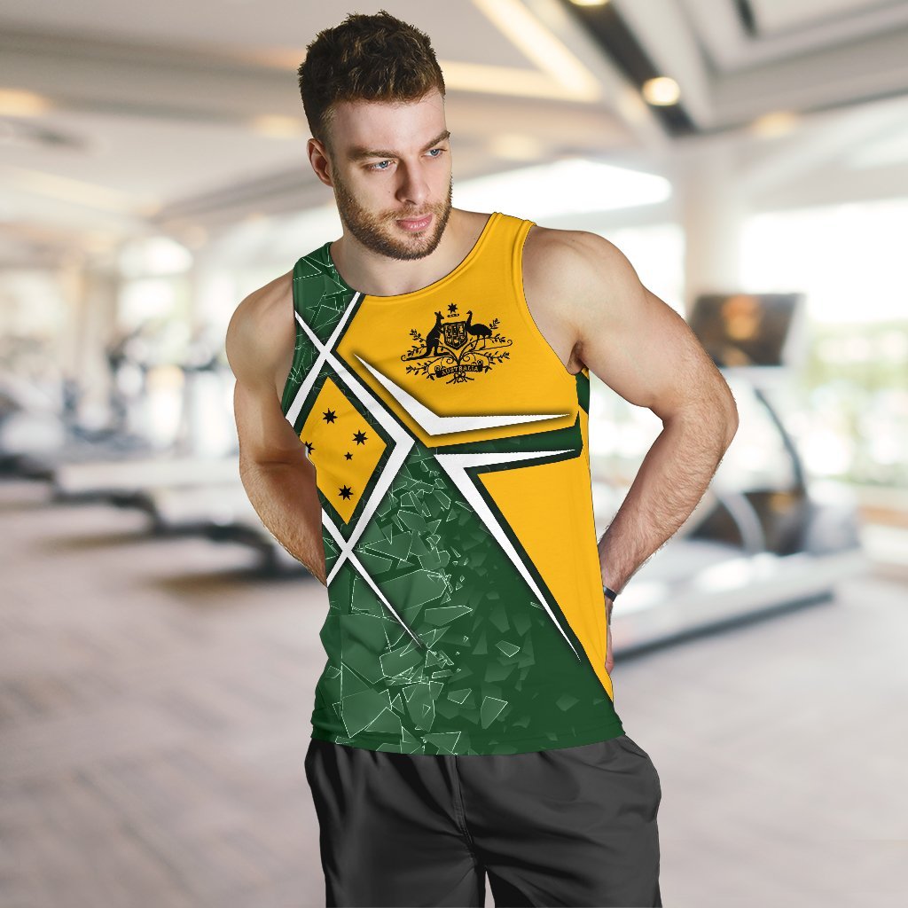 Men's Tank Top - Aussie Flag (Green) - Vibe Hoodie Shop