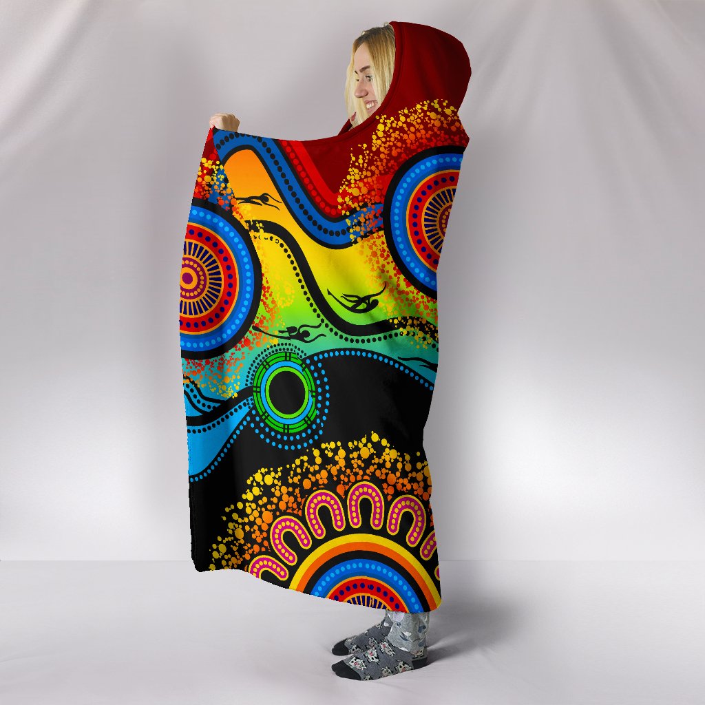 aboriginal-hooded-blanket-dot-painting-indigenous-circle-patterns-blue-dream