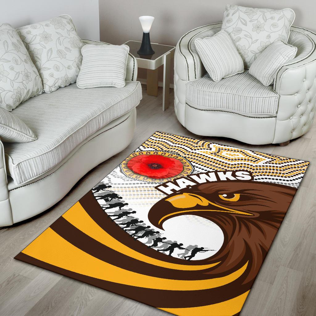 Pride Hawks Area Rug Hawthorn ANZAC Day Aboriginal - Vibe Hoodie Shop