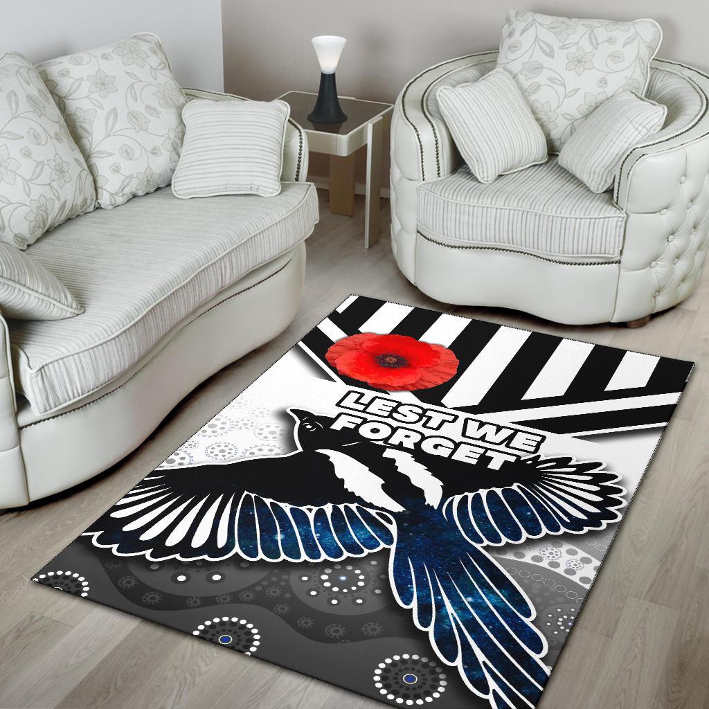 Magpies Area Rug Collingwood ANZAC Day Special Version (2) - Vibe Hoodie Shop