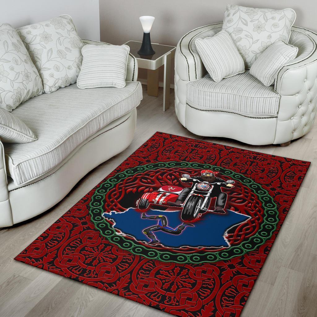 Isle of Man Tourist Trophy races Area Rug - Sidecar Special Version - Vibe Hoodie Shop