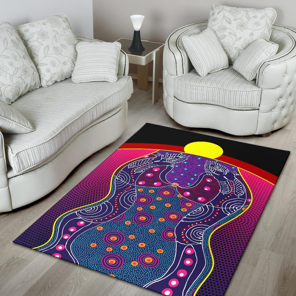 Area Rug - Aboriginal Sublimation Dot Pattern Style (Violet) - Vibe Hoodie Shop