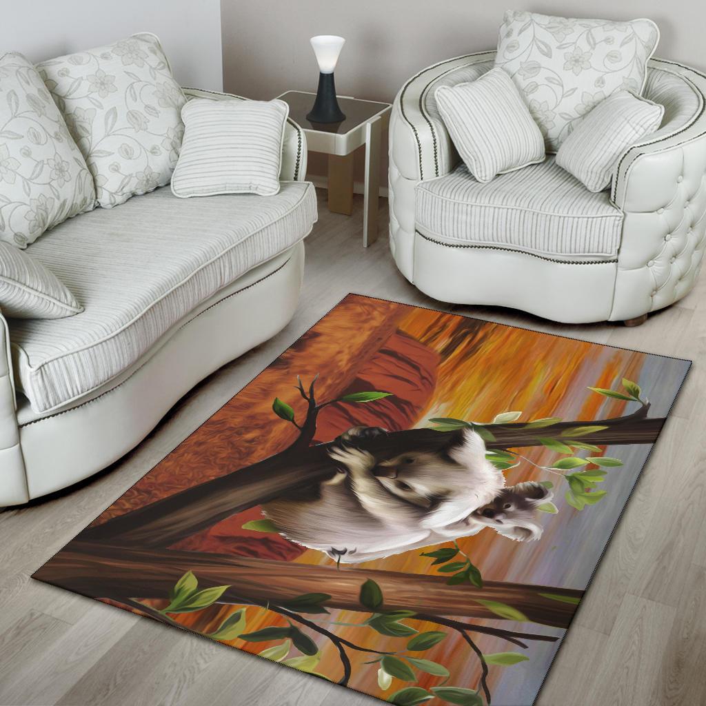 Area Rug - Koala Rug Uluru Sunset Landscape Art - Vibe Hoodie Shop