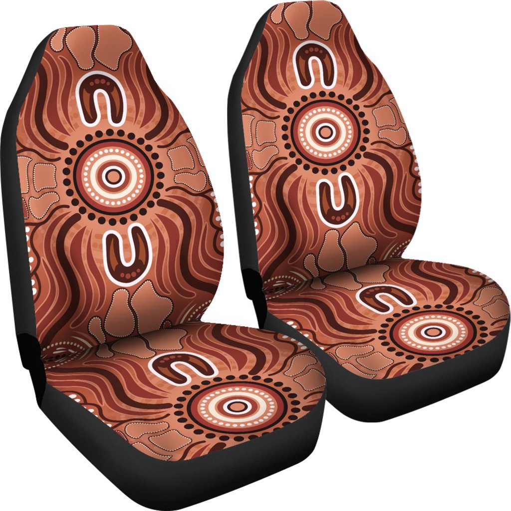Aboriginal Car Seat Covers - Indigenous Art Patterns Ver02 - Vibe Hoodie Shop