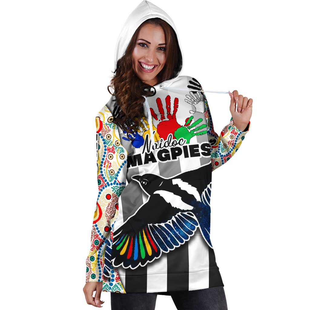 (Custom Personalised) Magpies NAIDOC Week Women's Hoodie Dress Collingwood Modern Style - Vibe Hoodie Shop