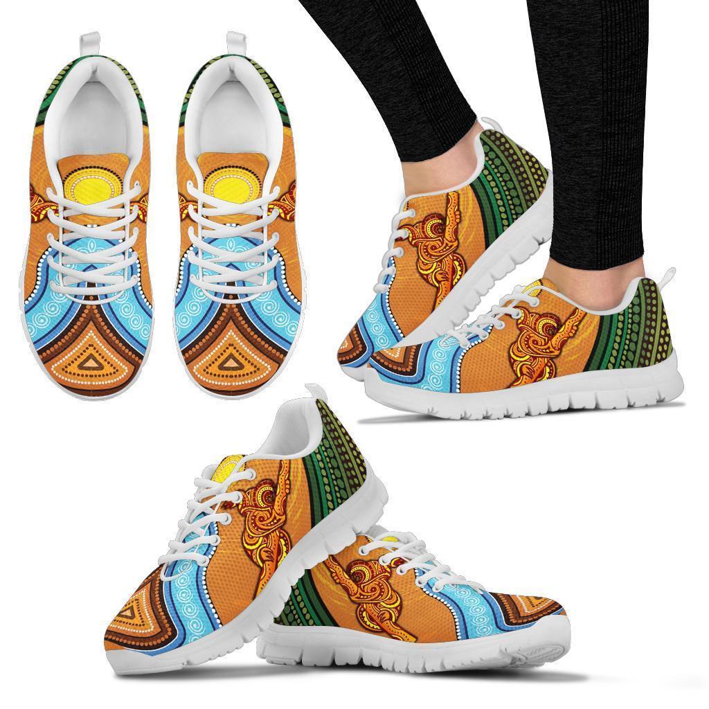 Sneakers - Australian Aboriginal Dot Painting Koala Black - Vibe Hoodie Shop