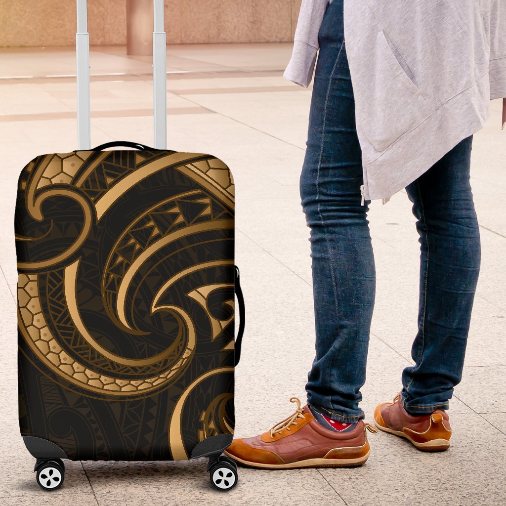 New Zealand Maori Mangopare Luggage Covers Polynesian - Gold - Vibe Hoodie Shop