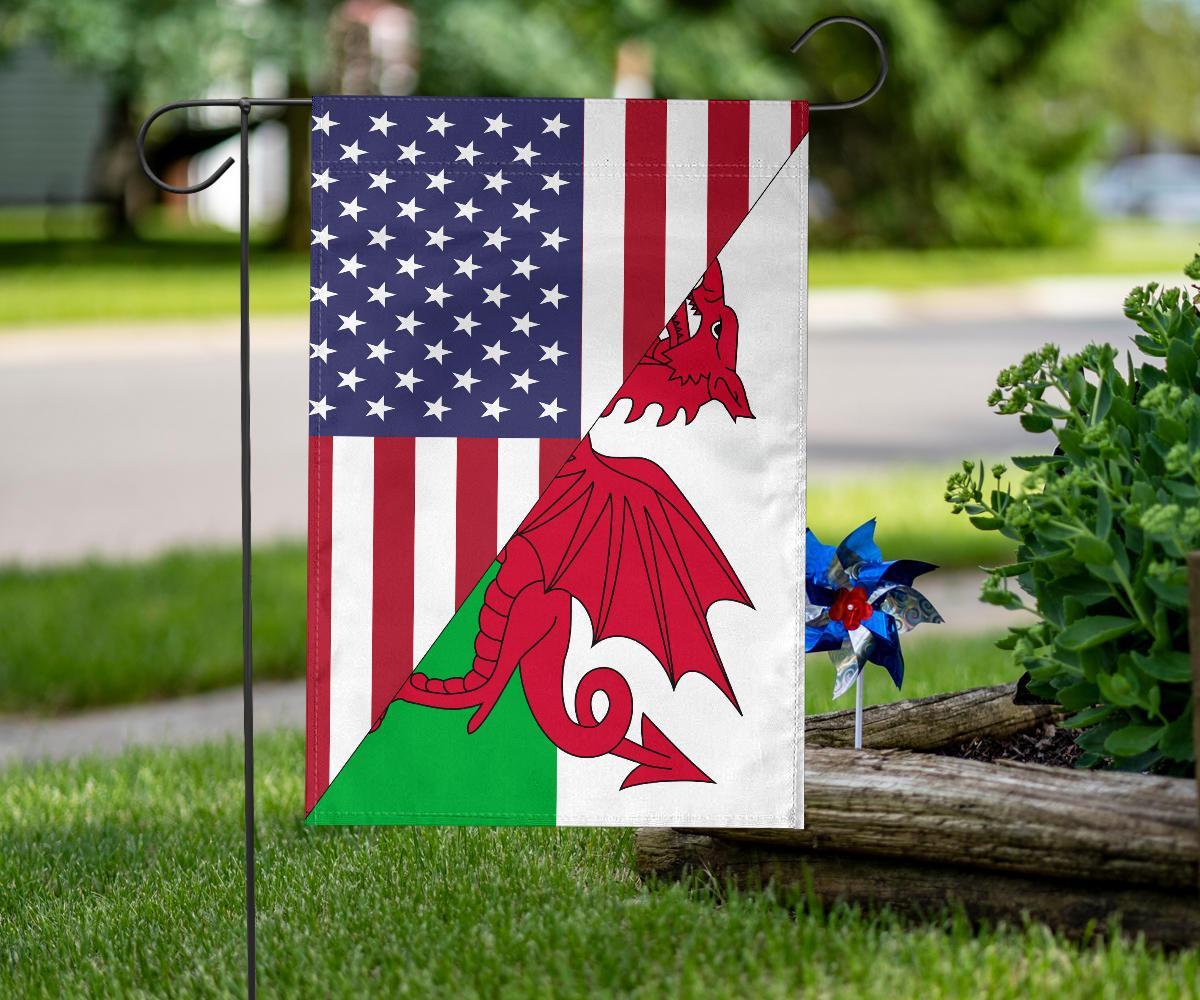 US Flag with Wales Flag - Vibe Hoodie Shop