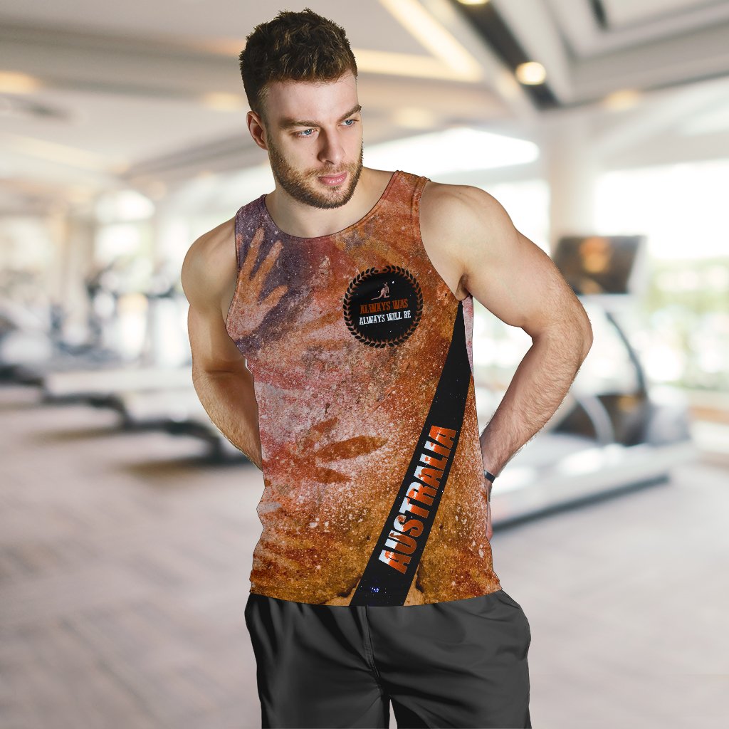 Men's Tank Top - Handprint with Kangaroo Logo - Vibe Hoodie Shop