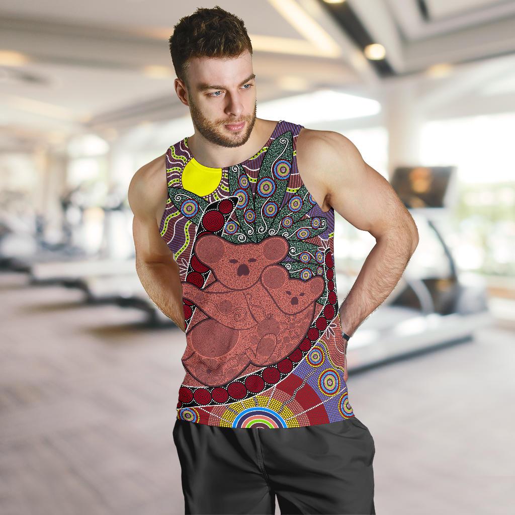 Tank Top - Koala Tank Aboriginal Patterns - Men - Vibe Hoodie Shop