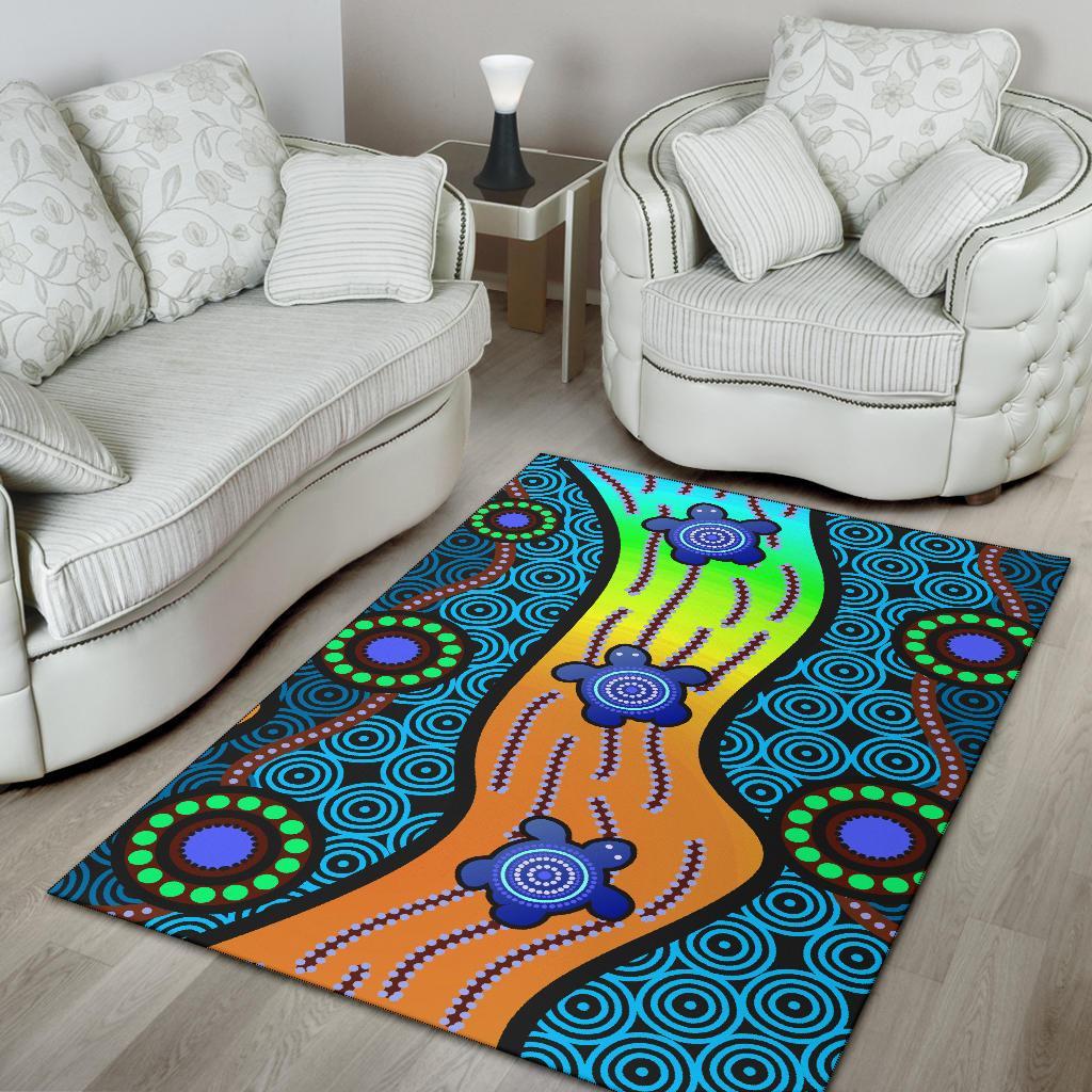 Area Rug - Aboriginal Turtle - Vibe Hoodie Shop