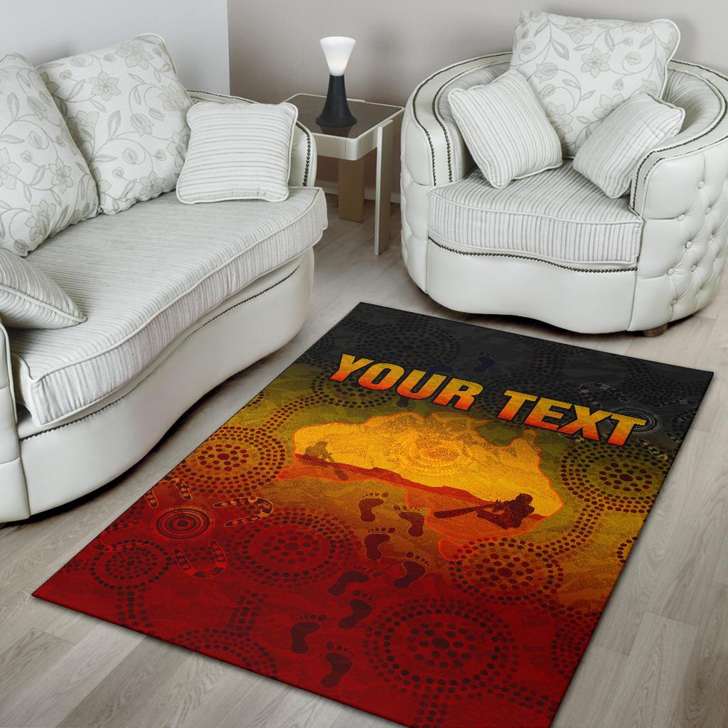 Custom Aboriginal Area Rug, Australian Map with Indigenous Color - Vibe Hoodie Shop