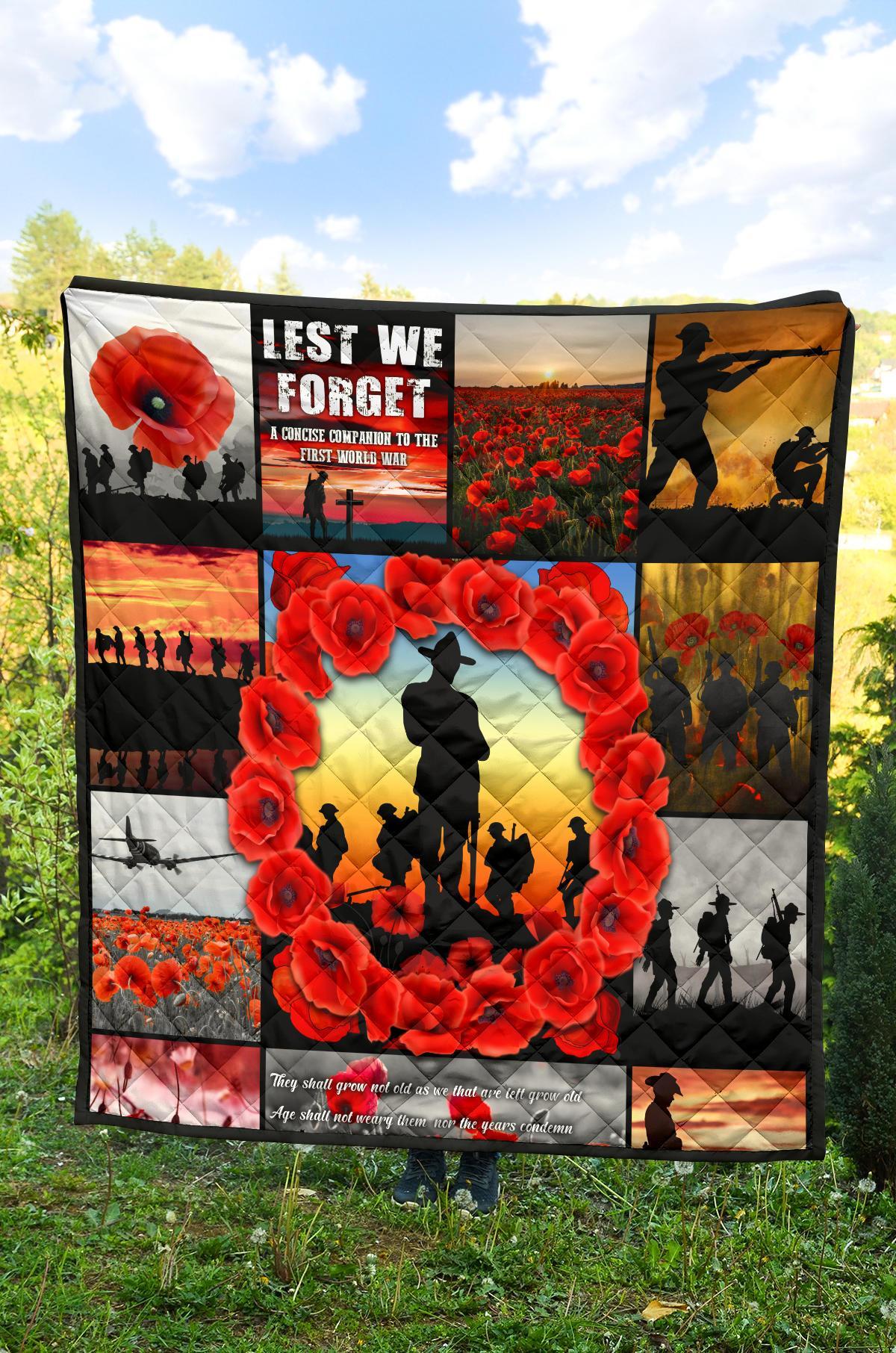 ANZAC Premium Quilt - Always Remember Australia's Soldiers - Vibe Hoodie Shop