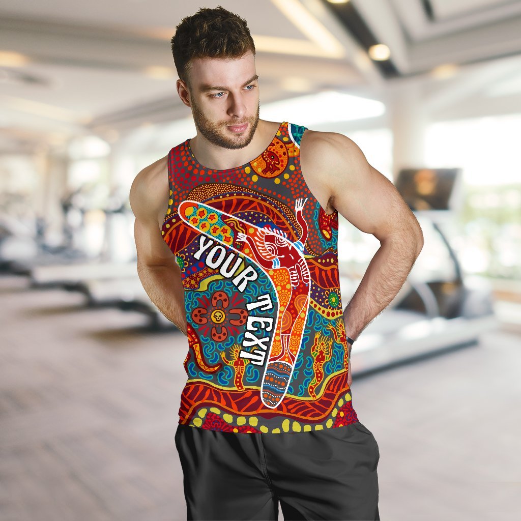 Aboriginal Personalised Men's Tank Top - Indigenous Boomerang - Vibe Hoodie Shop