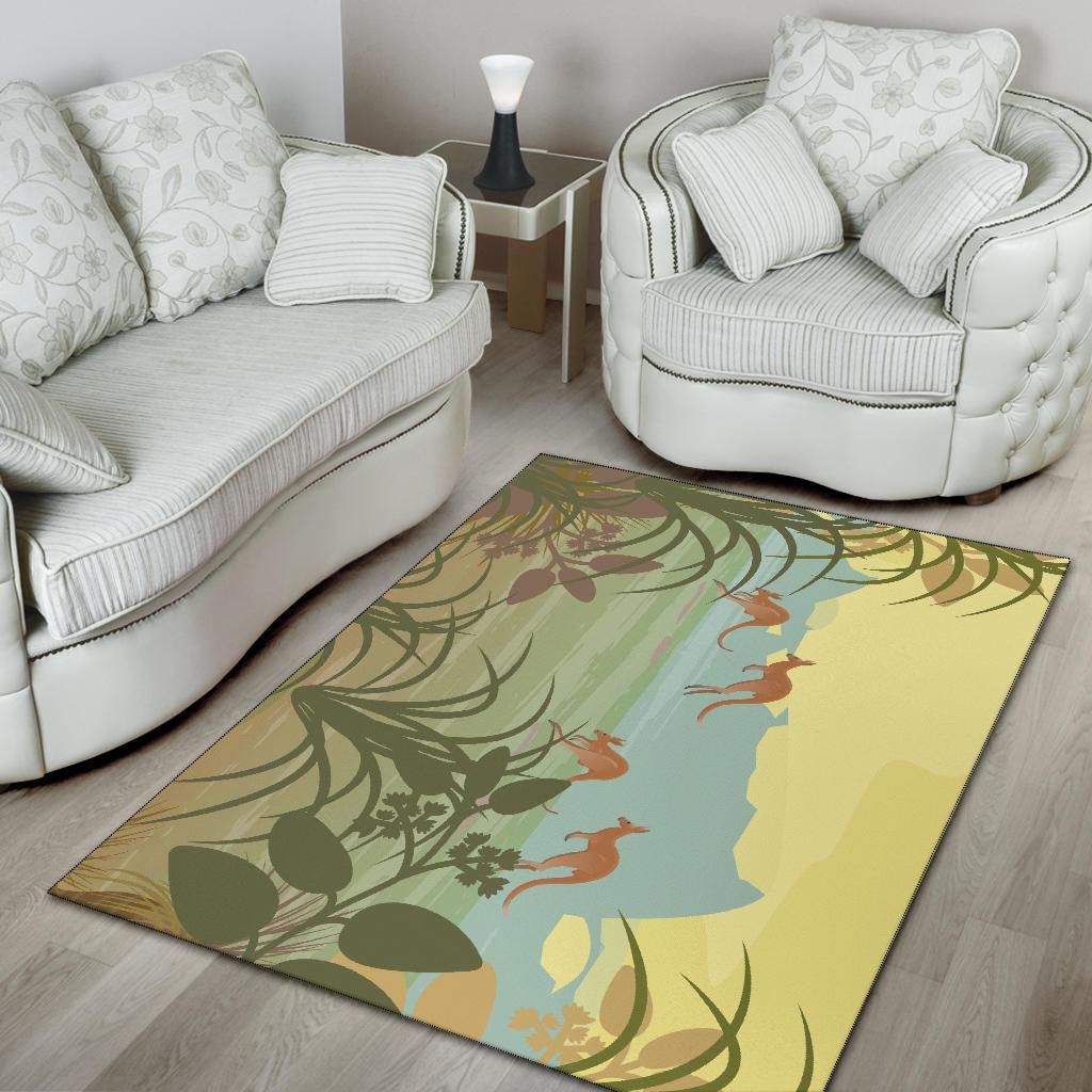 Area Rug - Kangaroo Rug Landscape Art Painting Ver02 - Vibe Hoodie Shop