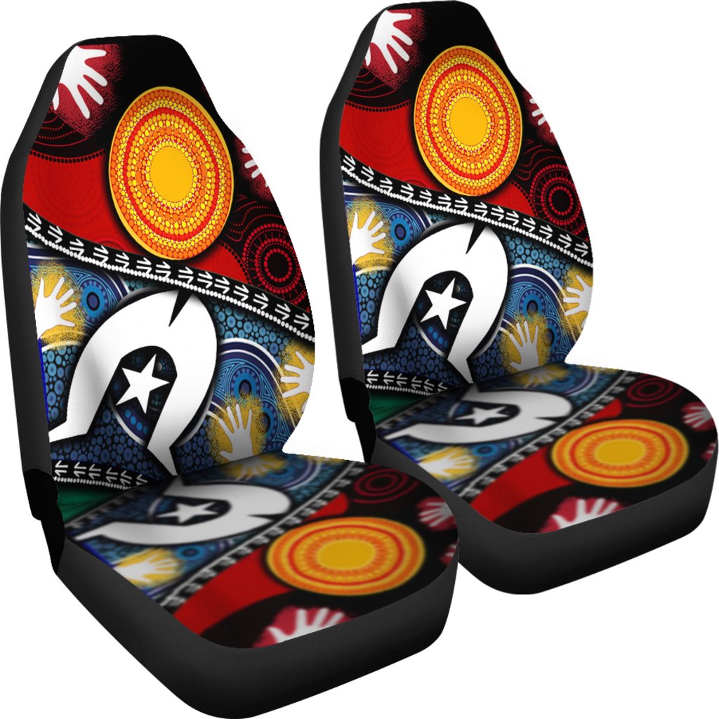 Car Seat Covers - Australian NAIDOC Aboriginal and Torres Strait Islands Flags - Vibe Hoodie Shop