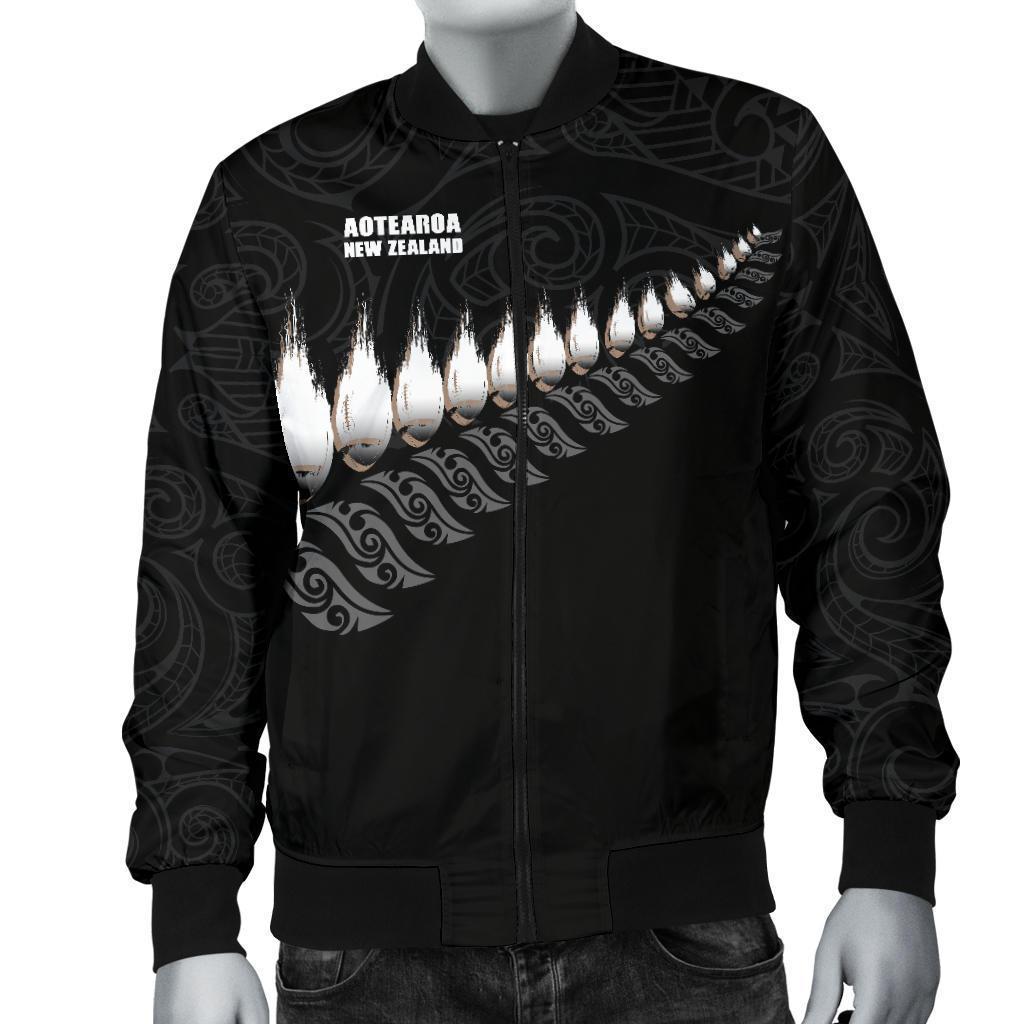 New Zealand Bomber Jacket Rugby Silver Fern (Men) - Vibe Hoodie Shop