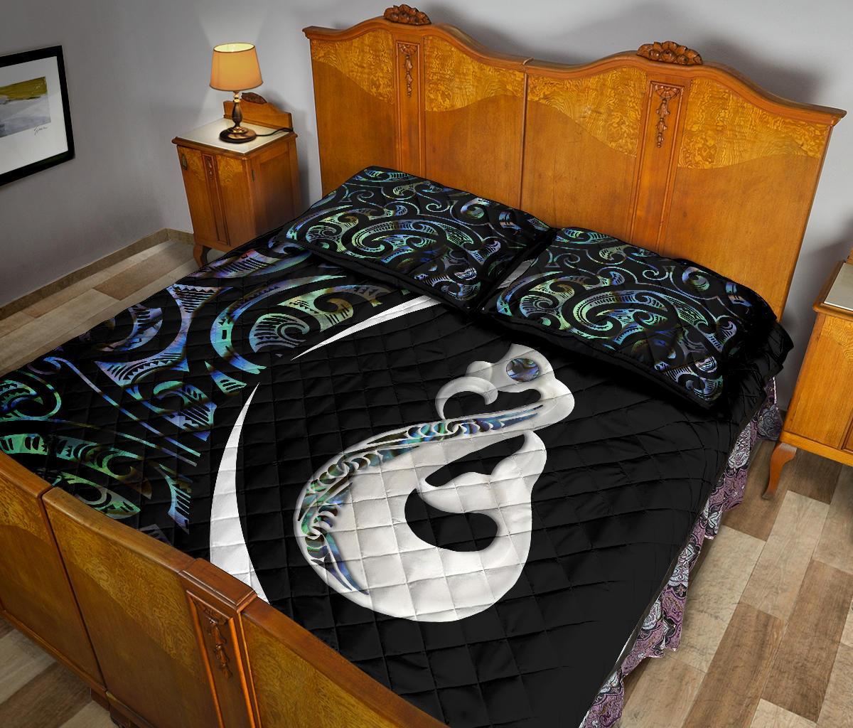 New Zealand Maori Manaia Paua Shell Quilt Bed Set - Circle Style - Vibe Hoodie Shop