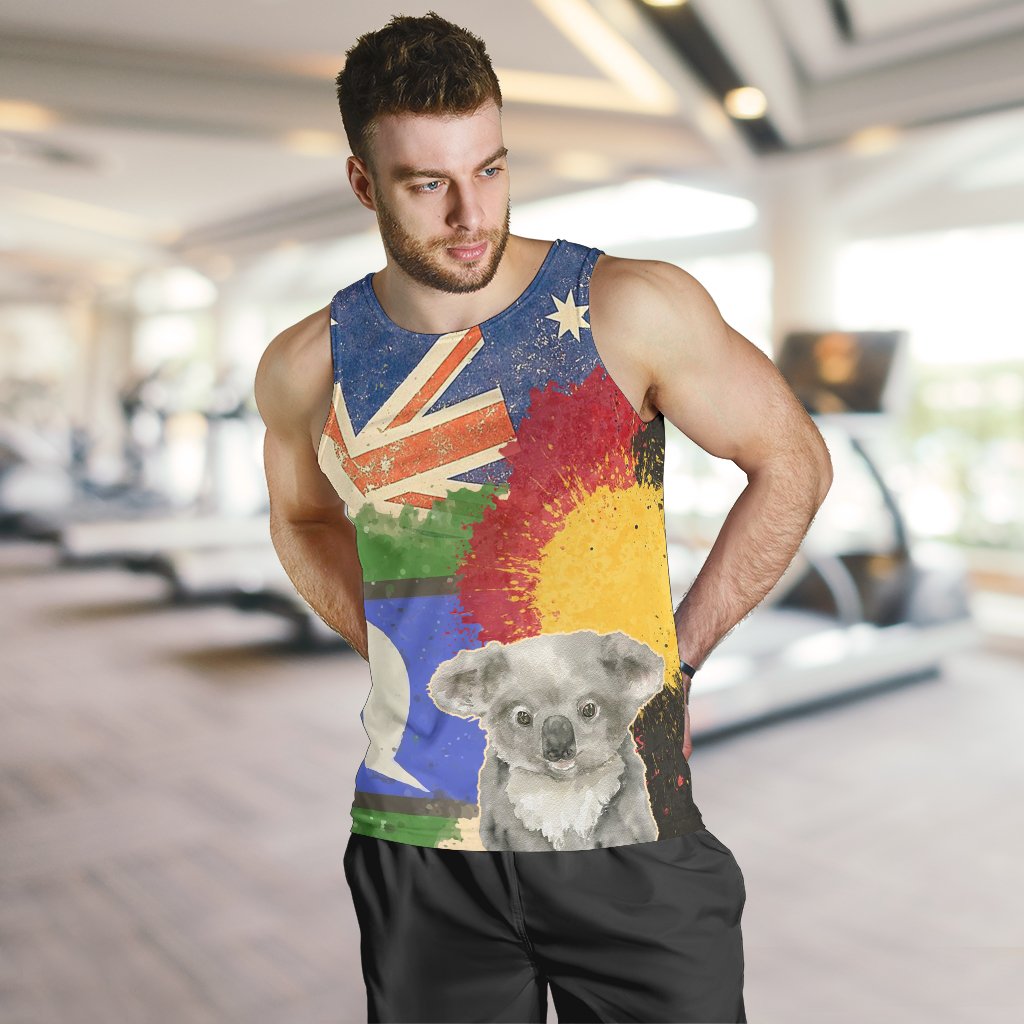 Men's Tank Top - Flag Combination with Koala - Vibe Hoodie Shop