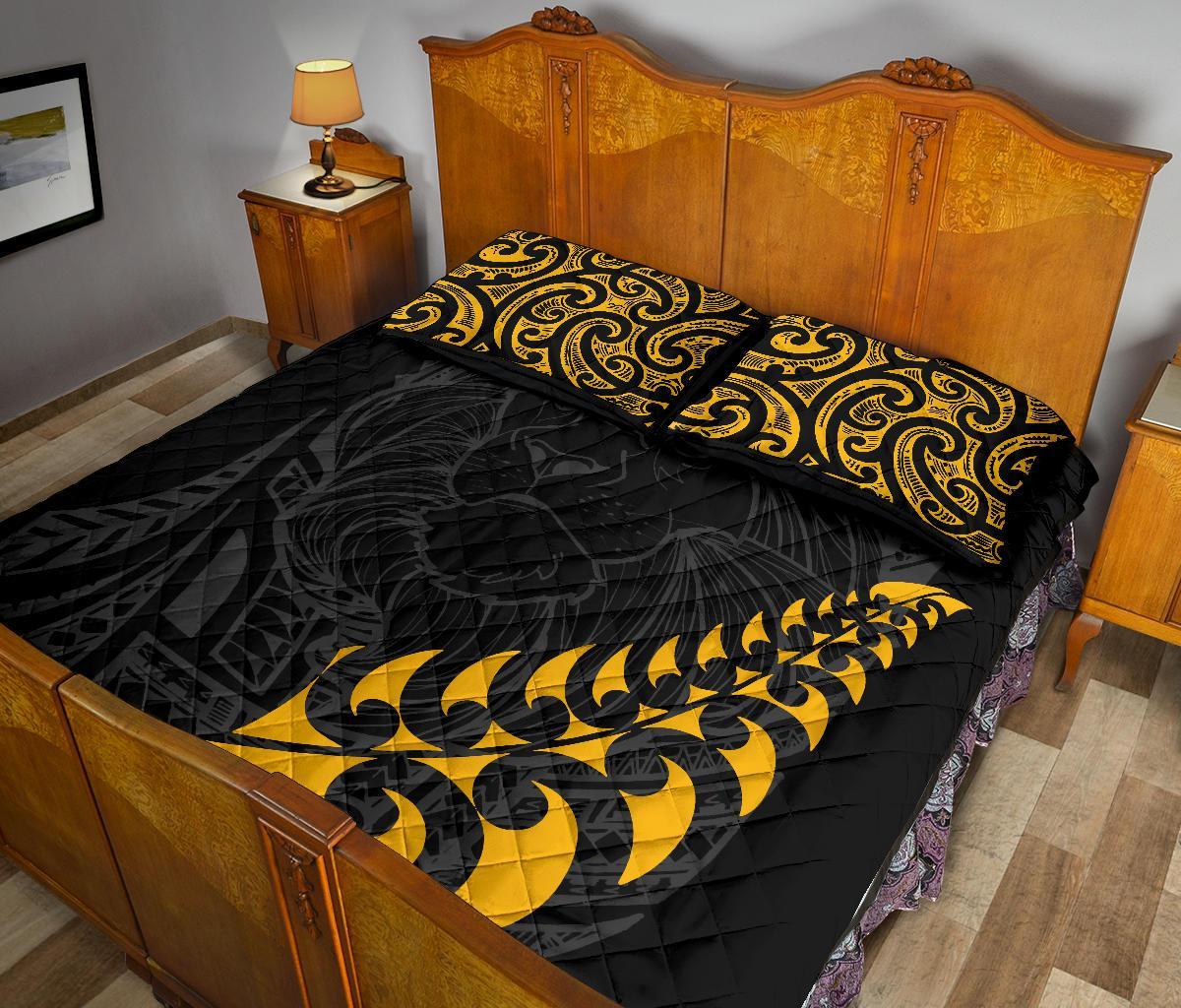 New Zealand Maori Lion Rugby Quilt Bed Set - Vibe Hoodie Shop