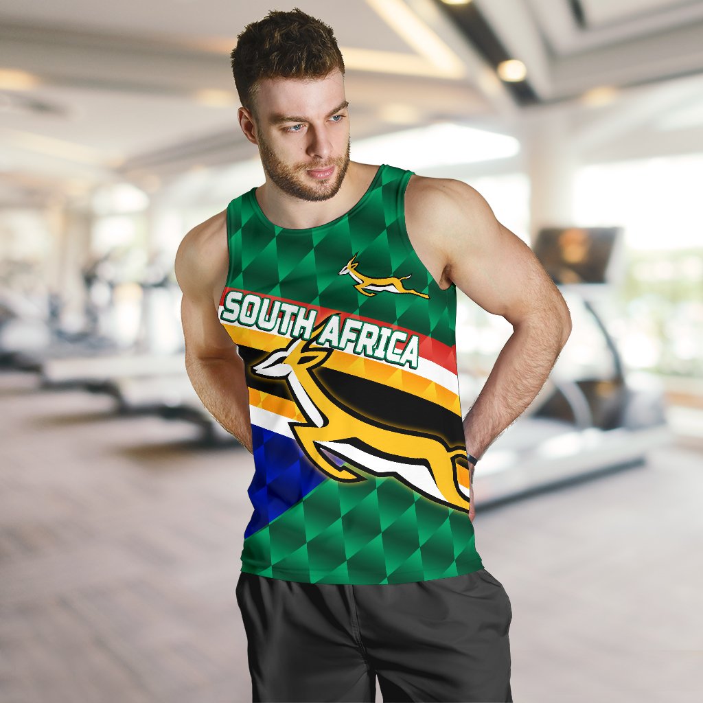 South Africa Men Tank Top Springboks Rugby Sporty Style - Vibe Hoodie Shop