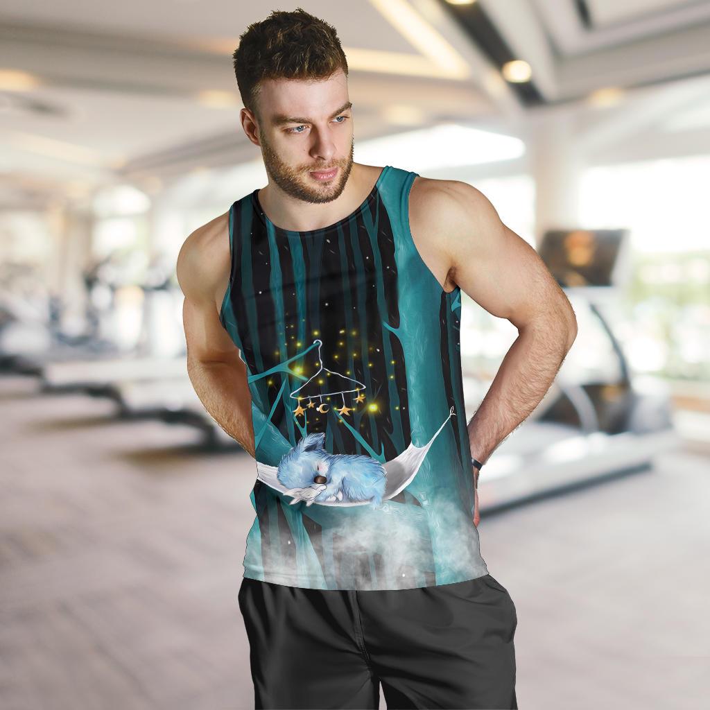 Men Tank Top - Koala Mens Tank Sleeping In Forest - Vibe Hoodie Shop