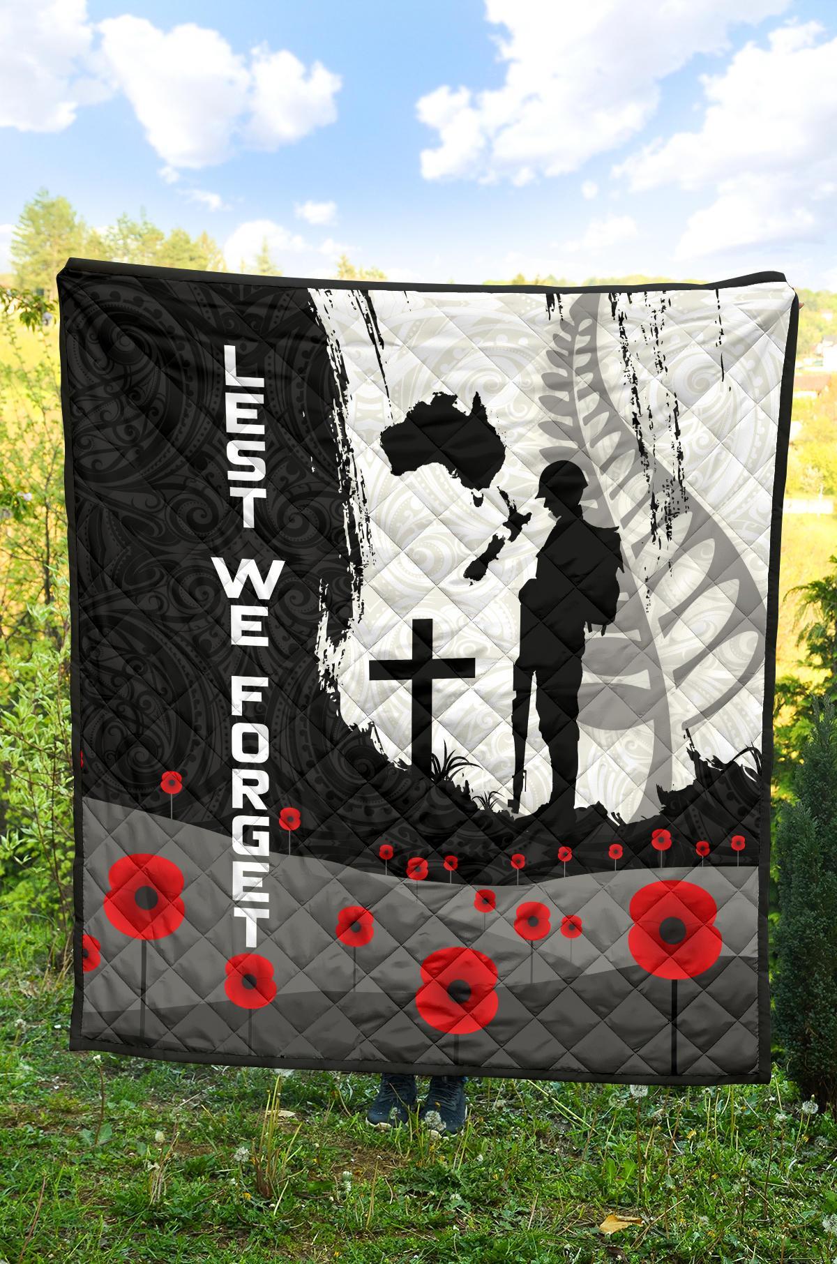 ANZAC Day Premium Quilt, New Zealand Australia Lest We Forget - Vibe Hoodie Shop