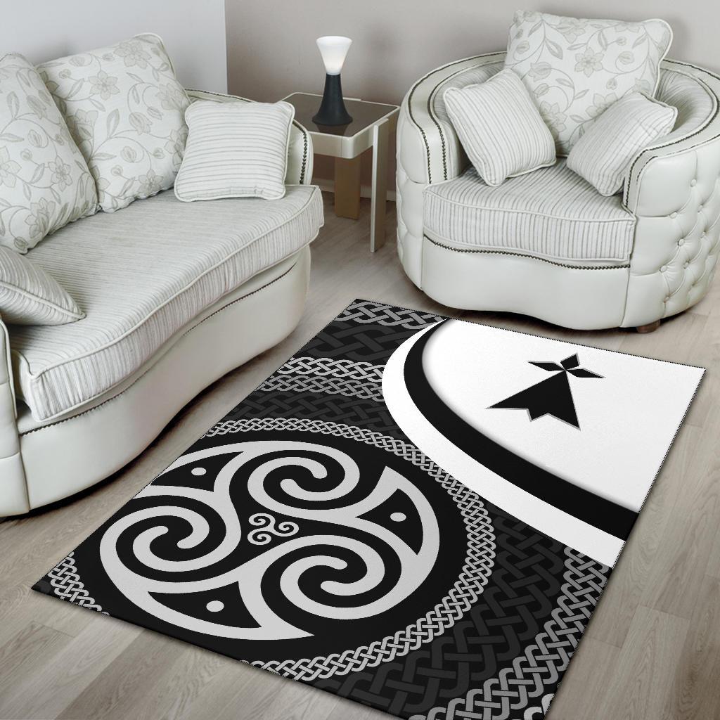 Celtic Area Rug - Brittany Flag With Celtic Patterns - Vibe Hoodie Shop