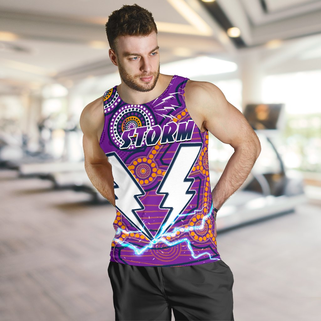 Storm Men's Tank Top Melbourne Indigenous Thunder - Vibe Hoodie Shop