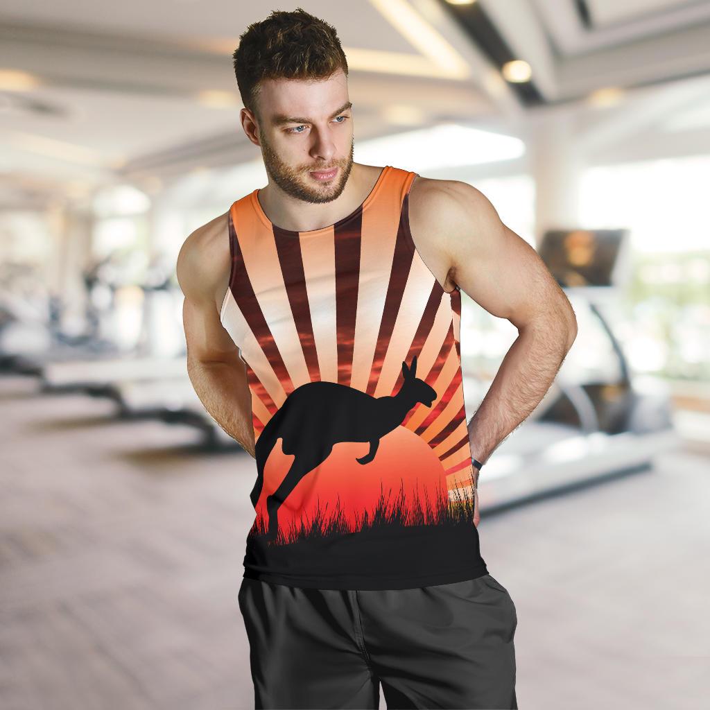 Men Tank Top - Kangaroo Mens Tank Sunset Ver03 - Vibe Hoodie Shop