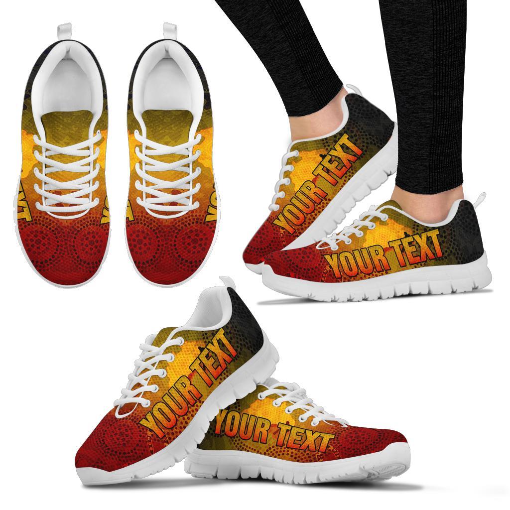 Custom Aboriginal Sneakers, Australian Map with Indigenous Color - BN18 - Vibe Hoodie Shop