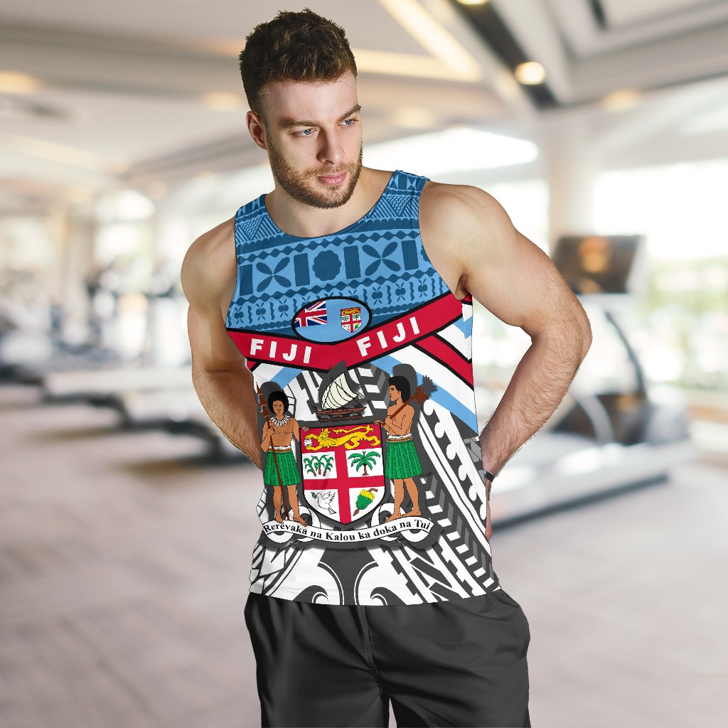 Fiji Rugby Men Tank Top Tapa Cloth - Vibe Hoodie Shop