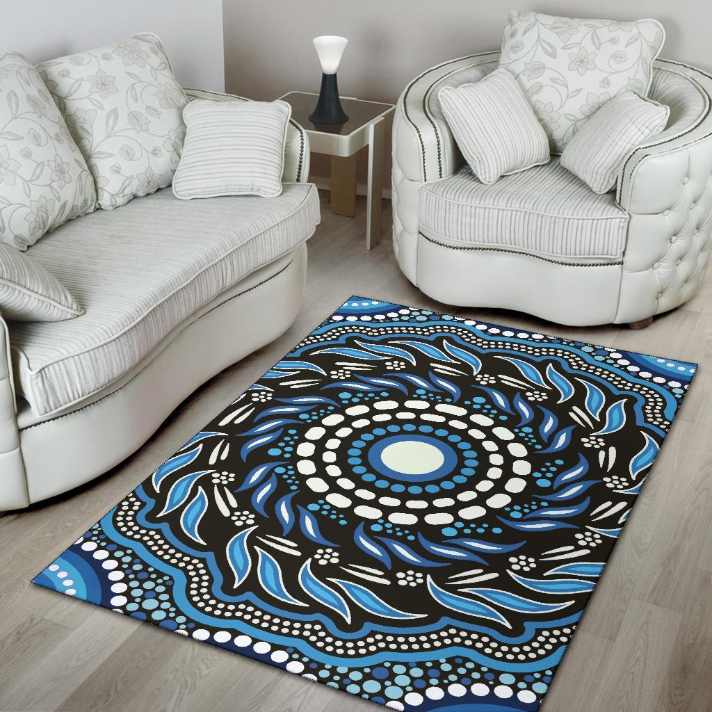 Aboriginal Area Rug - Indegenous Dot Painting Art - Vibe Hoodie Shop