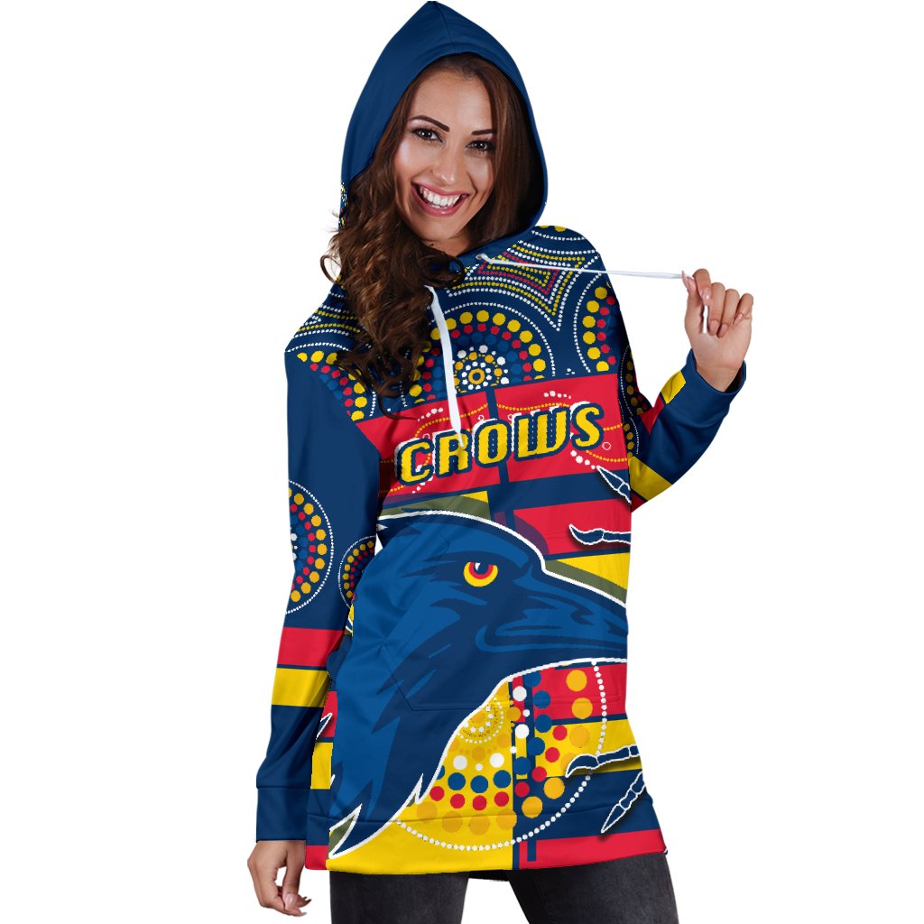 Adelaide Women Hoodie Dress Indigenous Crows - Vibe Hoodie Shop