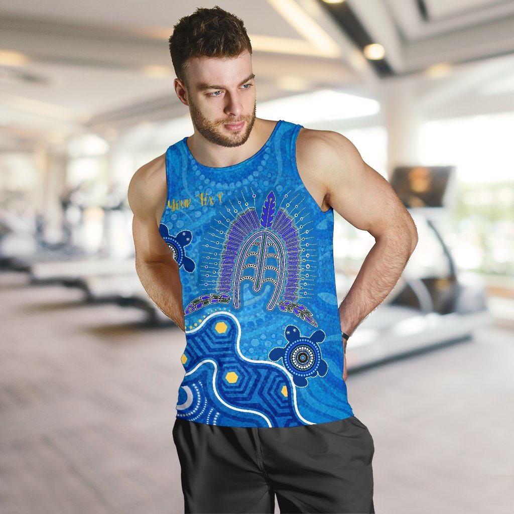 Torres Strait Personalised Men's Tank Top - Dhari And Turtle - Vibe Hoodie Shop