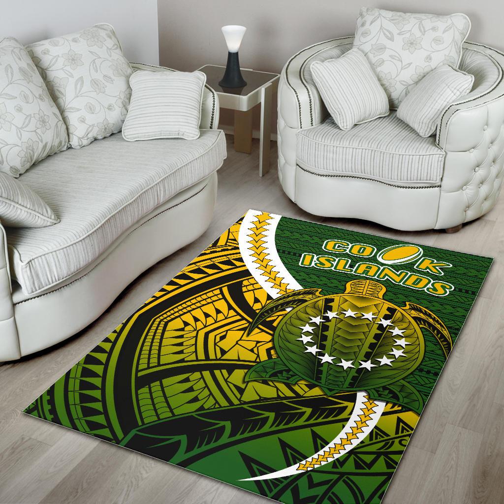 Cook Islands Area Rug Style Turtle Rugby - Vibe Hoodie Shop