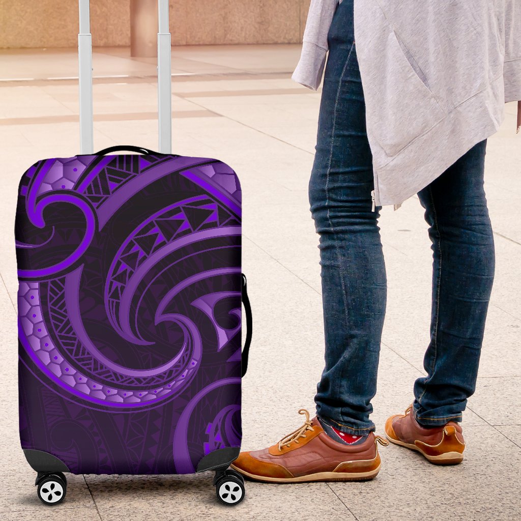 New Zealand Maori Mangopare Luggage Cover Polynesian - Purple - Vibe Hoodie Shop