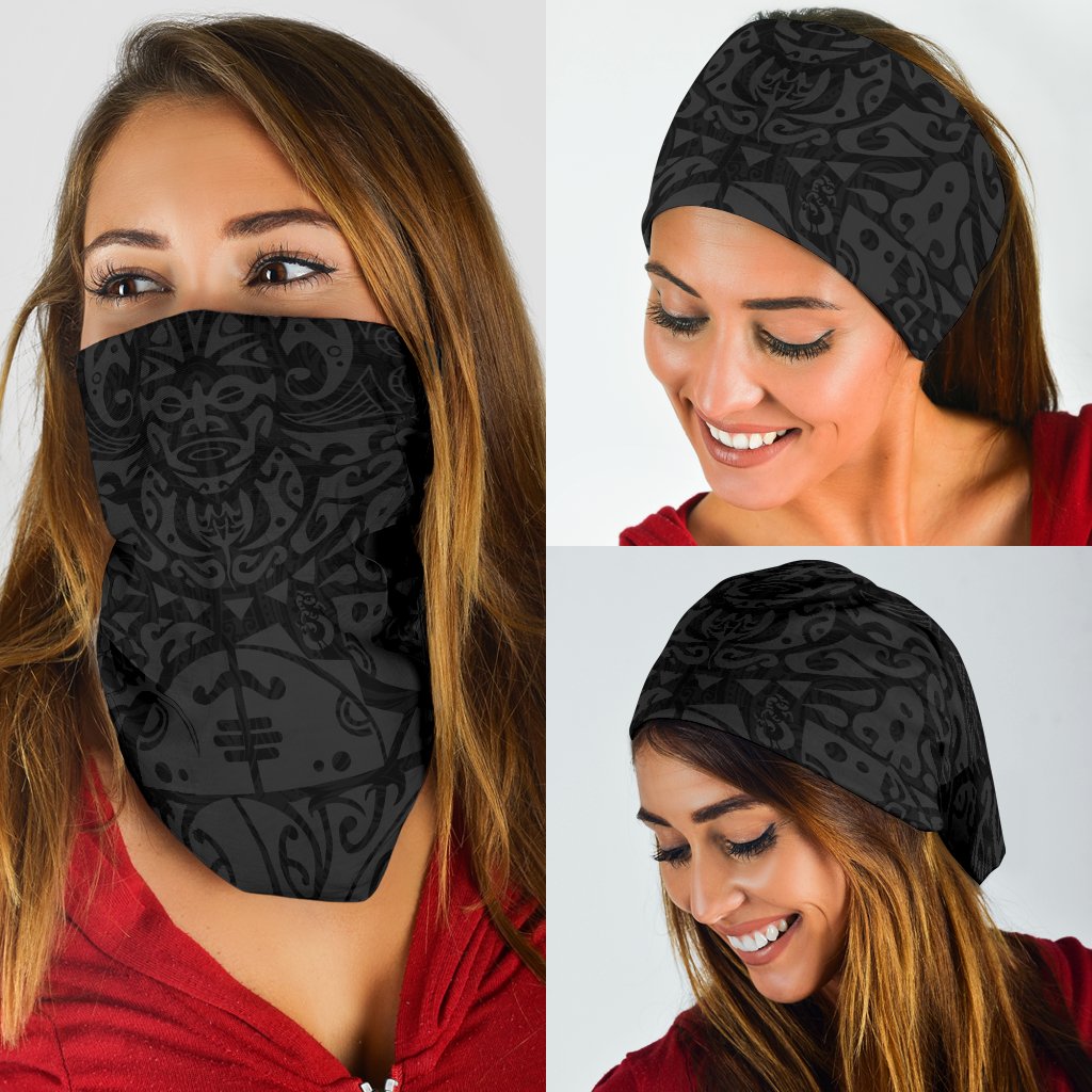 New Zealand Maori Tangaroa Tattoo Bandana - Gray - Vibe Hoodie Shop