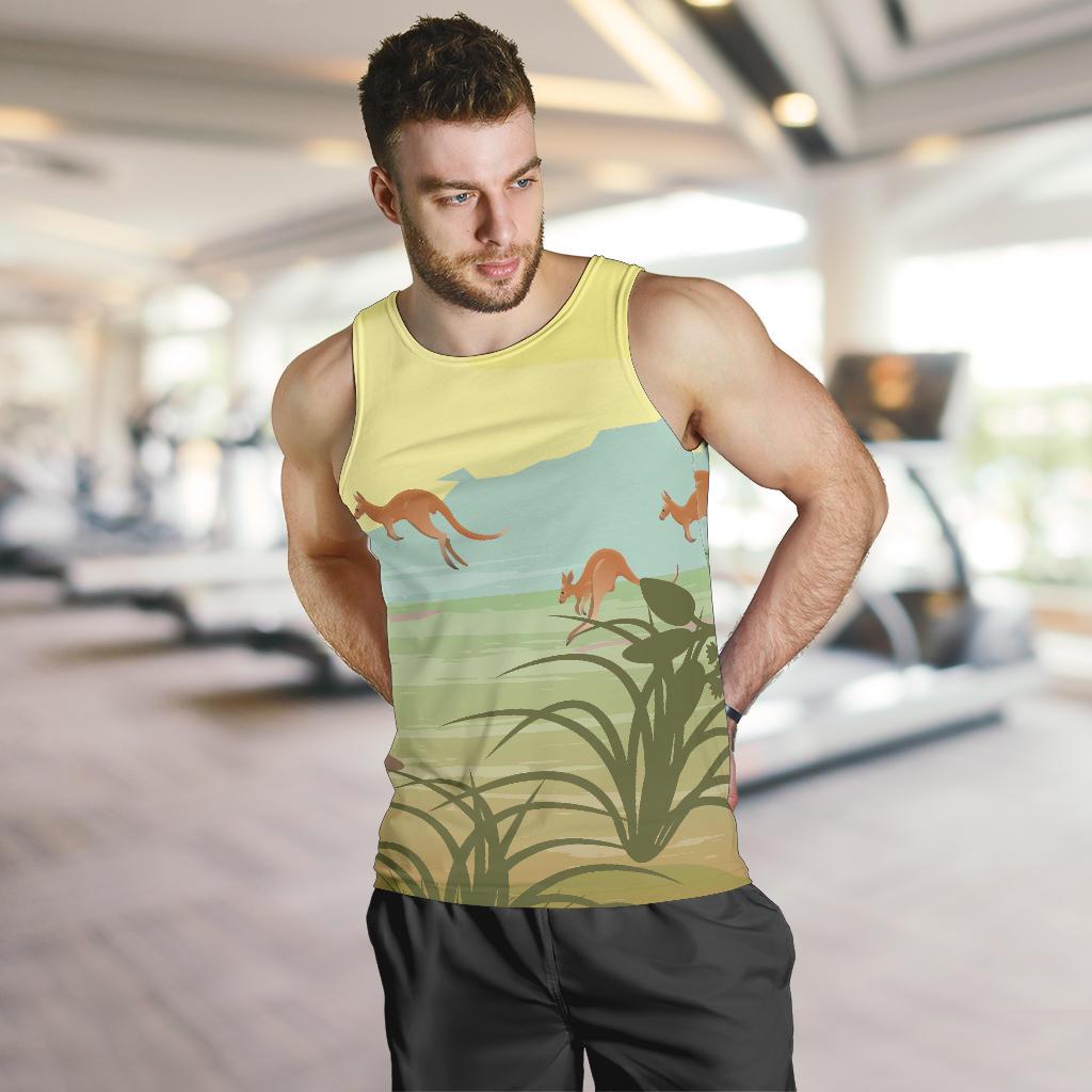 Men Tank Top - Kangaroo Mens Tank Uluru - Vibe Hoodie Shop