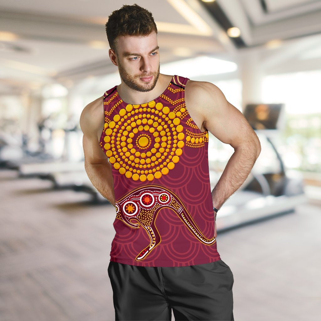 Aboriginal Men's Tank Top - Aboriginal Kangaroo - Vibe Hoodie Shop