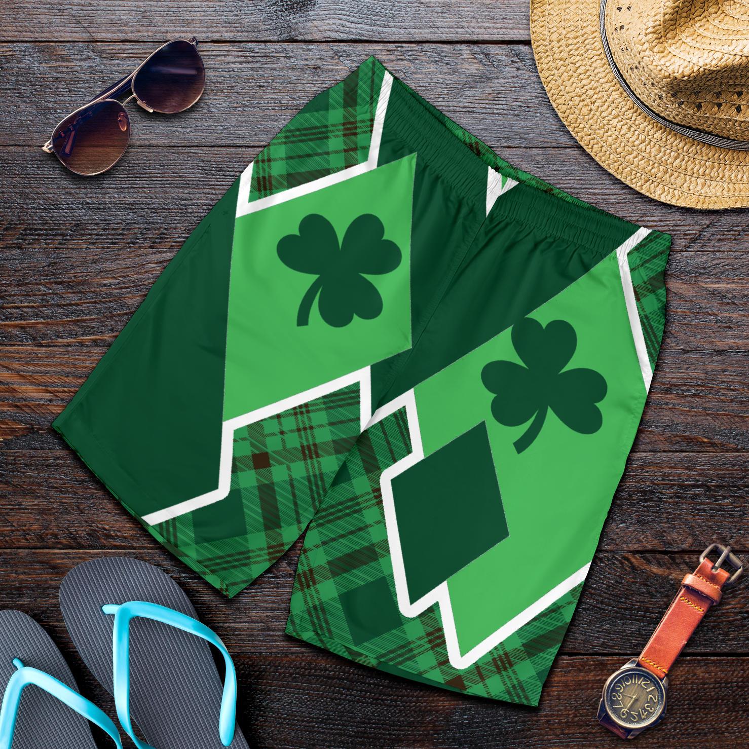 St. Patrick Day Ireland All Over Print Men's Shorts Shamrock - Vibe Hoodie Shop