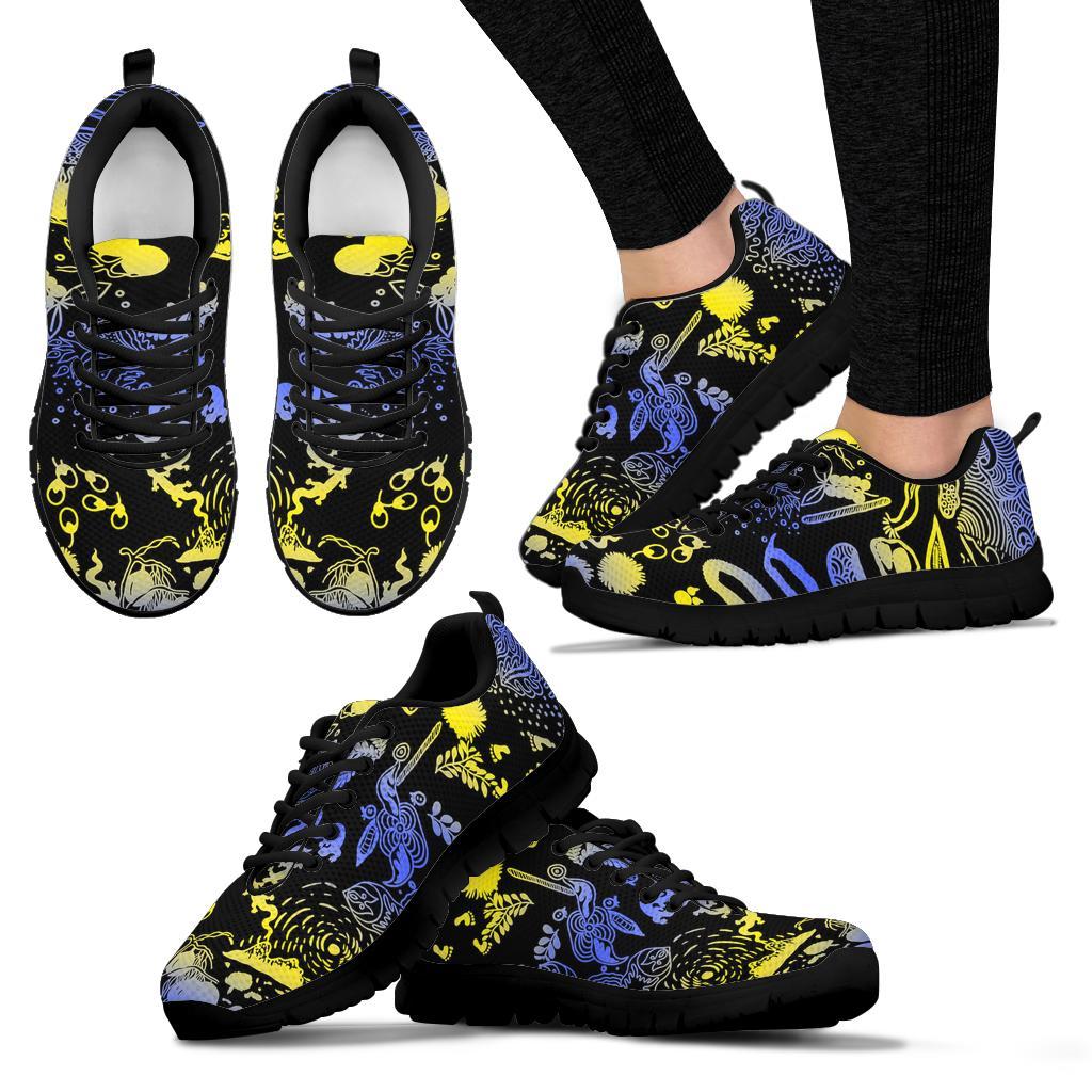 Aboriginal Sneakers, Golden Wattle Drawing In The Sea - Vibe Hoodie Shop